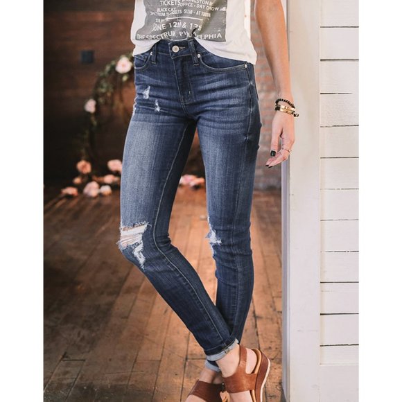 KanCan Denim - Kancan NWT high rise distressed dark skinny jeans